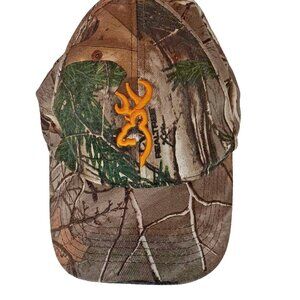 Browning Deer Hunters Camo Strap Back Cap Camping Fishing Hunting Hat